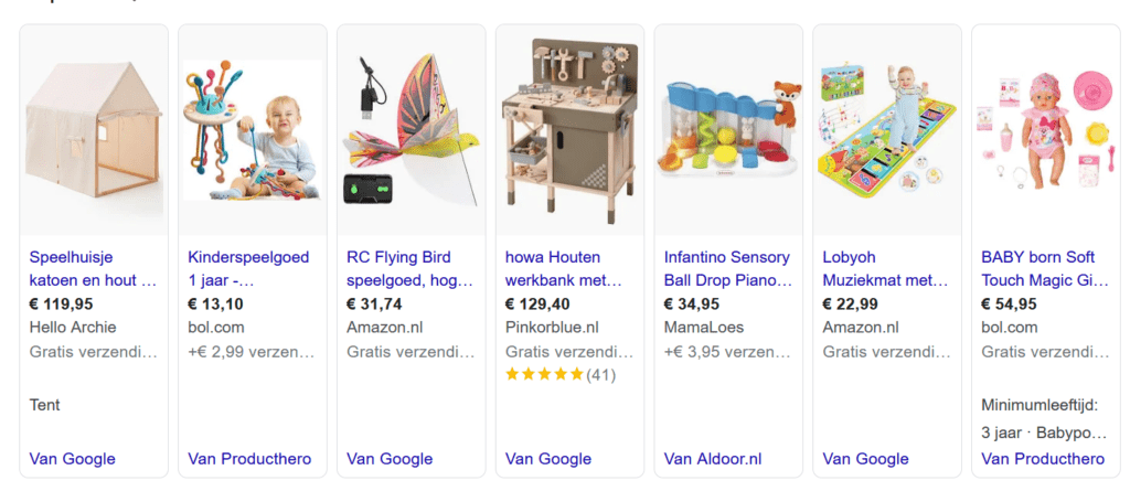 Google Shoppiong feed voorbeeld